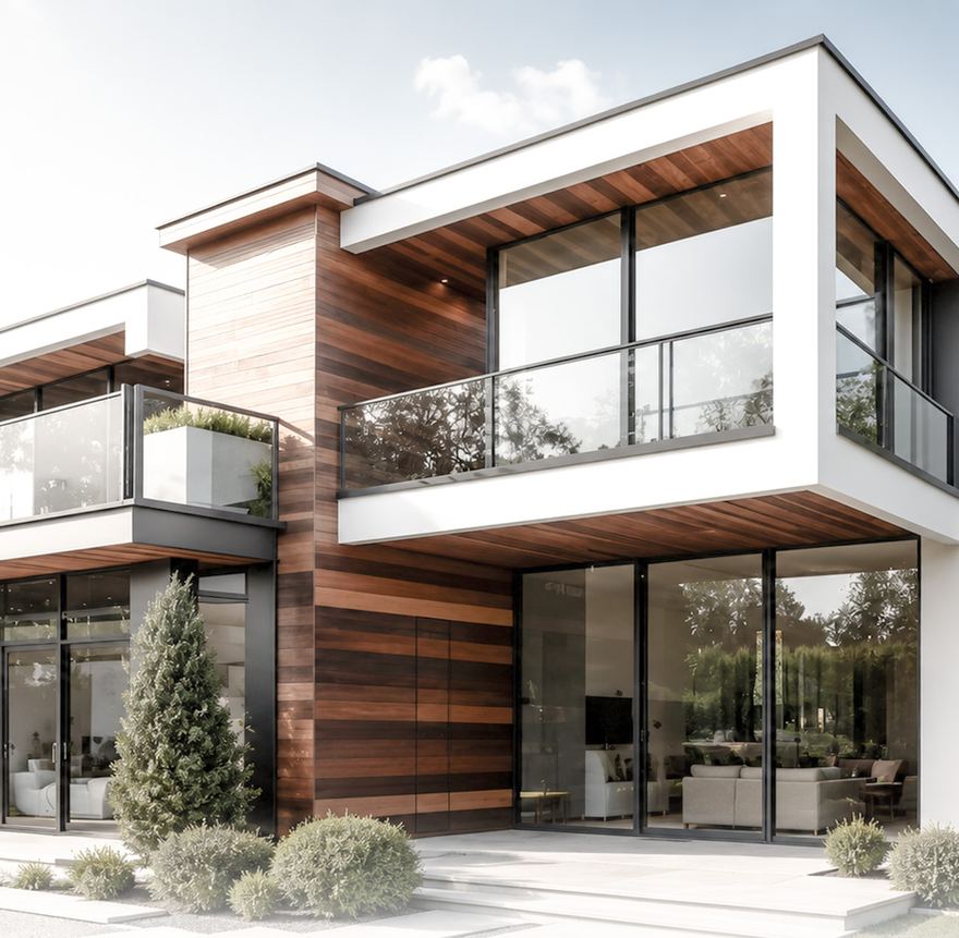 A timber and glass home operating as a short-term rental.