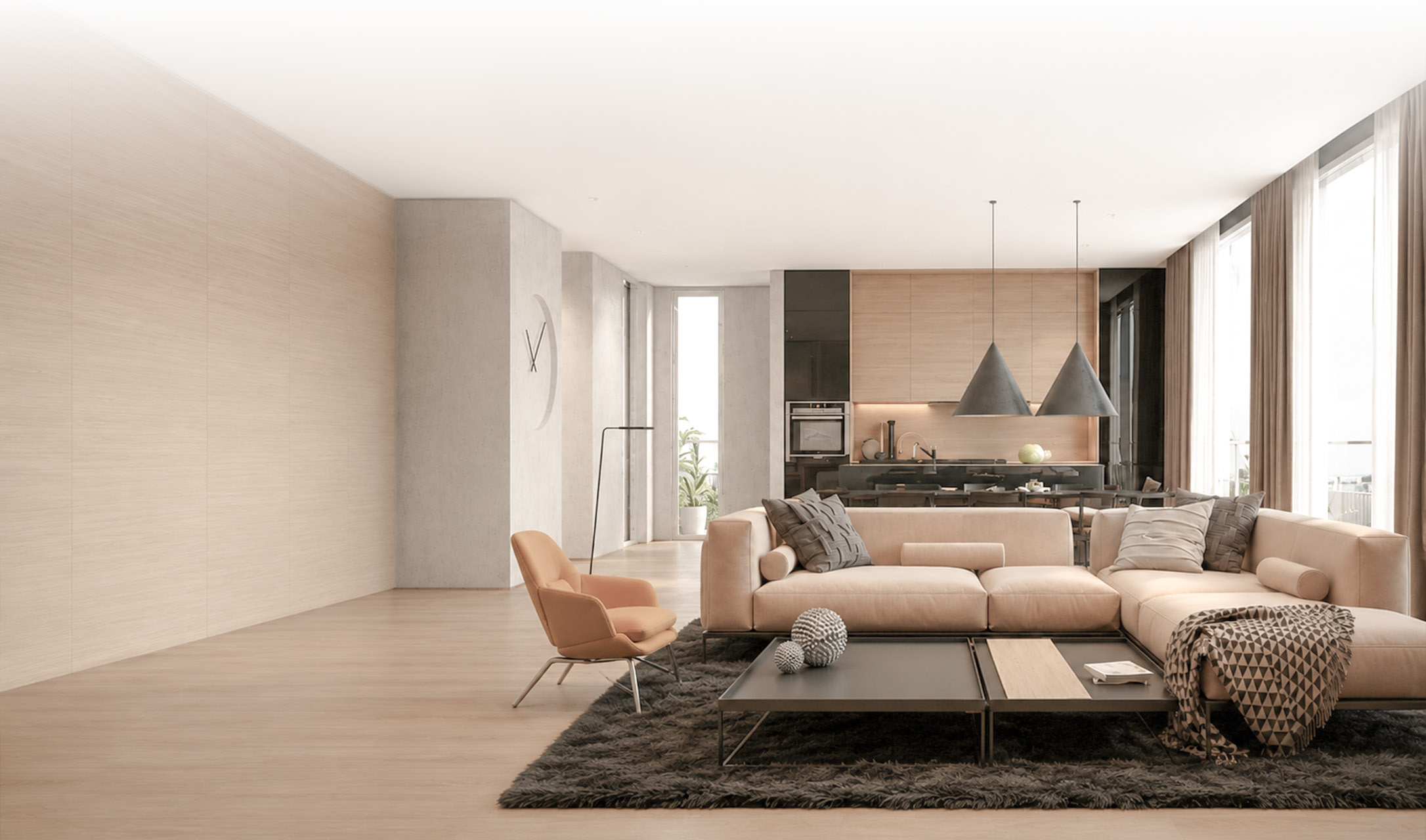 A warm lounge in a managed property, prepared ahead of a guest arrival.
